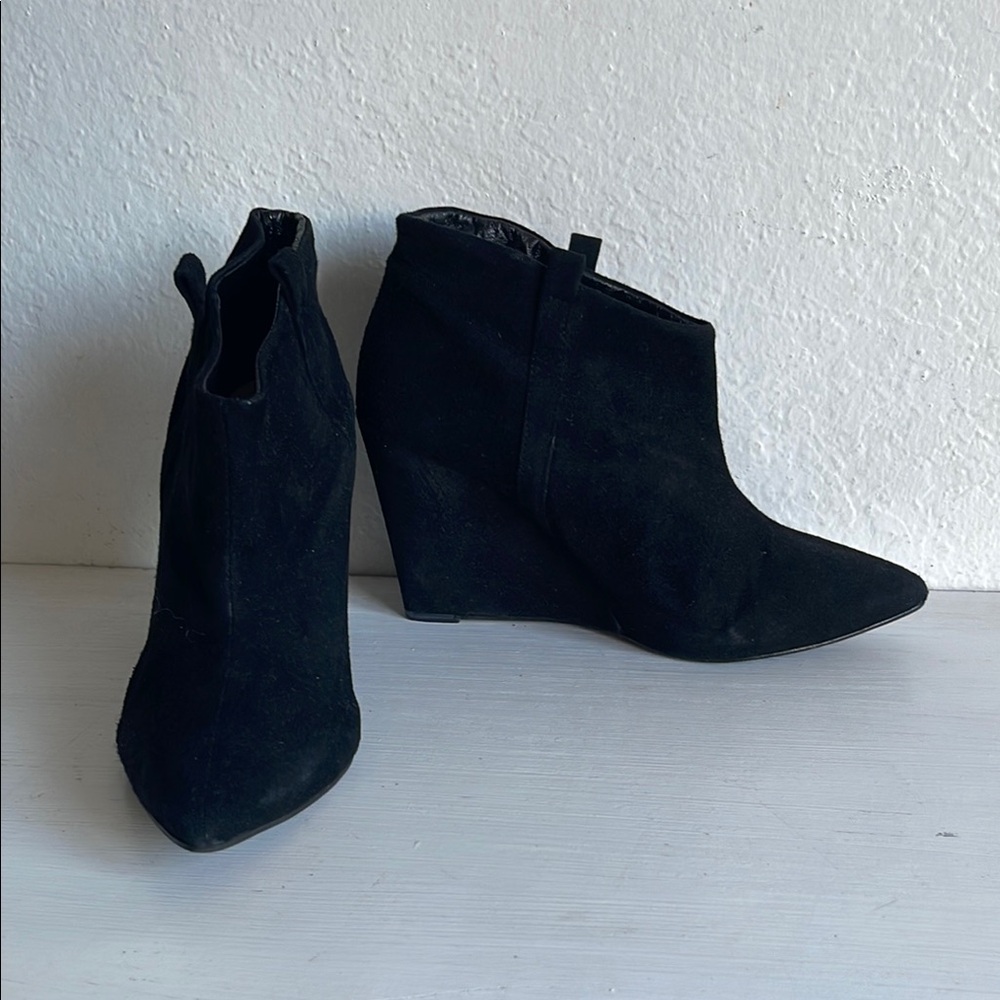 ZARA Collection Black Wedge Ankle Booties